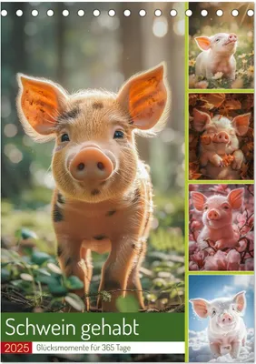 Produktbild von Schwein gehabt (Tischkalender 2025 DIN A5 hoch), CALVENDO Monatskalender