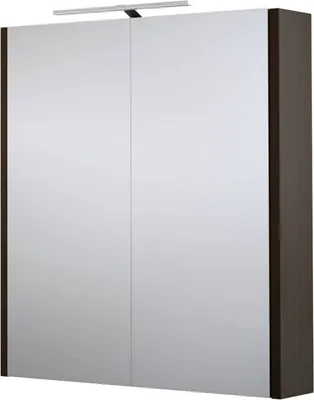 Produktbild von Bad - Spiegelschrank Bidar 05, Farbe: Eiche Schwarz – 65 x 60 x 12 cm (H x B x T)