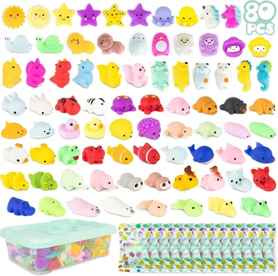 Produktbild von Mochi Squishy Set Mitgebsel Kindergeburtstag Gastgeschenke, 80 Stück Kleine Geschenke für Kinder. Mitbringsel Kindergeburtstag Gastgeschenk