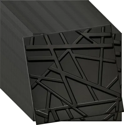 Zdjęcie produktu dla Verdico | Panele ścienne z polistyrenu 3D - Czarne - 50x50 Cm - 40 sztuk - Panele sufitowe - 10 m2