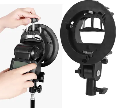 Produktbild von S-Typ-Halterung für Bowens-Halterung S-Typ-Halterung für Speedlite-Blitz Snoot Softbox Beauty Dish Reflektor Schirm