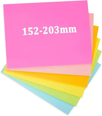 Productafbeelding van Pack van 6 XXL Zelfklevende Notities, 203 x 152 mm, 6 Kleuren, voor Kantoor