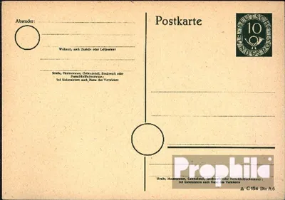Produktbild von Belege Ganzsachen BRD (BR.Deutschland) 1951 P12I B Amtliche Postkarte un Posthorn