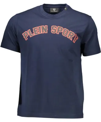 Produktbild von Herren Kurzarmshirt in Blau mit Druck und Kontrastdetails