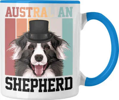 Produktbild von Trendation - Australian Shepherd Besitzer Tasse Geschenk Lustiger Spruch Geschenkidee Retro Vinatge Australian Shepherd (Blau)