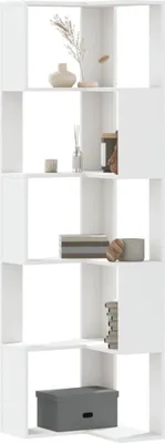 Zdjęcie produktu dla vidaXL Regał narożny 5 półek Biały 50x50x179 cm Materiał drewnopochodny