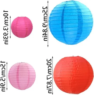 Bunte Papierlaternen für Feste und Dekoration - Set mit 20 Stück in 10 Farben (10, 15, 20, 25 cm) für Hochzeiten und den