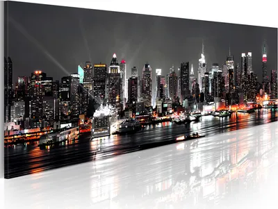 Image de Tableau mural moderne 030211-52 (120x40) - 1 pièce Images Photographie sur toile intissé Photo Image Décoration Tableaux muraux Impression artistique New York
