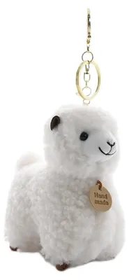 Produktbild von Plüsch Schlüsselanhänger Alpaka, 12 cm, mit Schlüsselring, für Taschen