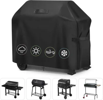 Produktbild von King Do Way BBQ Abdeckung 183 × 66 × 130 cm – Wasserdichte Grillabdeckung mit Kordelzug & Befestigungsriemen | Wetterfeste Schutzhülle für Gas- & Holzkohlegrills