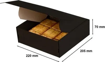 Produktbild von Karton mit Stanzform 220 x 205 x 70 (außen) Schwarz