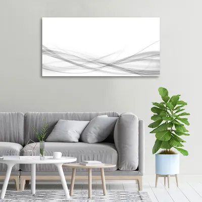 Produktbild von Tulup® Leinwandbild -100x50 cm - Wandkunst - Drucke auf Leinwand - Leinwanddruck  - Kunst: modern & klassisch - Weiß - Abstrakte Wellen