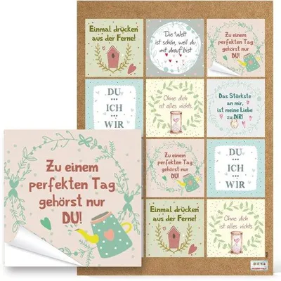 Produktbild von Selbstklebende Papieretiketten - Motivationszitate - 6 x 6 cm