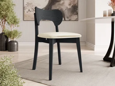 Obrázek produktu pro Čalouněná jídelní židle CIBOLO 3 - černá / smetanová