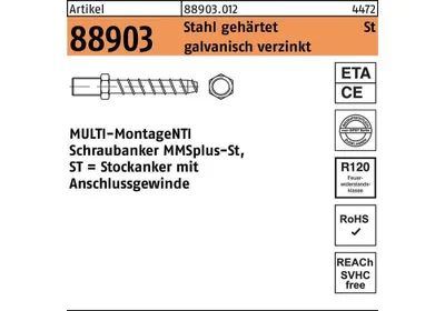Produktbild von MULTI-MONTI-plus ST 10 x 85, Stockanker, SW-13, A2K, 25 Stück