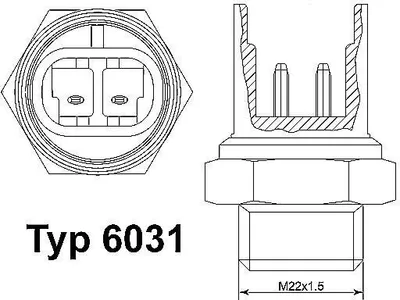 Produktbild von WAHLER 6031.92D Temperaturschalter Kühlerlüfter Thermoschalter für FIAT DUCATO Kasten (290) Panda Schrägheck (141) DUCATO Pritsche/Fahrgestell (290)