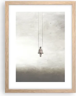 Produktbild von Gerahmtes Poster - Rahmen in heller Eiche - Schwingen rein Wolken - 30x40 cm - Wand Bild - Wanddeko - Wandbilder - Kunstposter - Wandposter - Bilderrahmen - Bilder - Kunstdruck - P2NPA30x40-4875