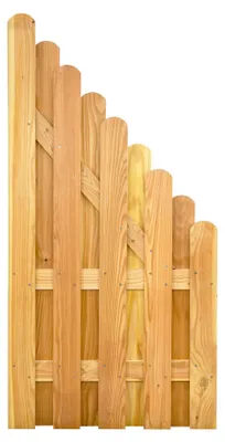 Produktbild von Ligna Gard Bretterzaun Bilbao mit gebogenem Kopf 90x180/90 cm Holzzaun Lärche sehr stabil