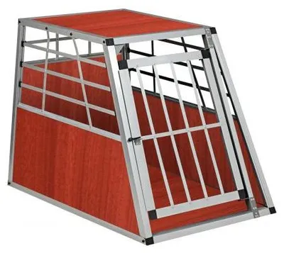 Produktbild von Aluminium Hundebox 91x65x70 cm leicht wetterfest mit ausreichender Luftzufuhr für Auto