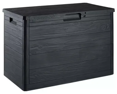 Imagen del producto de Caja de almacenamiento Toomax Woodys, 160 litros, de plástico, color grafito, modelo Z0186R0--4100
