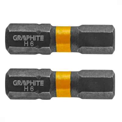 Obrázok produktu pre Rázové bity GRAPHITE HEX6 x 25 mm, 2 ks.