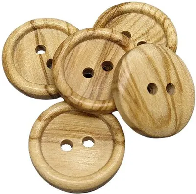 Image de Boutons en bois d'olivier, 10-25 mm, 2 trous, accessoires de couture