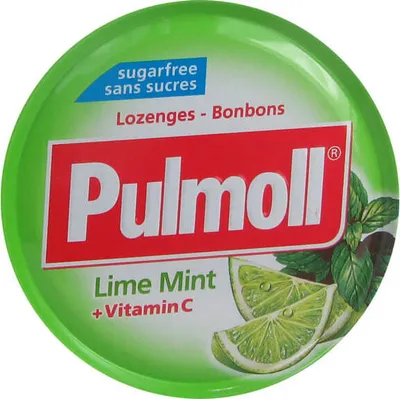 Produktbild von Pulmoll Lime Mint with Vitamin C Sugar Free 45g