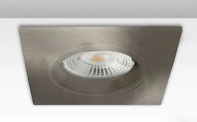 Produktbild von ISOLED Einbaurahmen eckig, Lochausschnitt 68mm, Alu gebürstet, für GU10/MR16 Spots