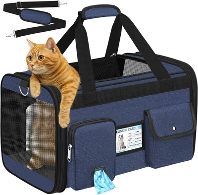 Produktbild von Luftfahrtzugelassene Transporttasche/Transportbox für Katzen/Hunde , Für Reisen mit Haustieren