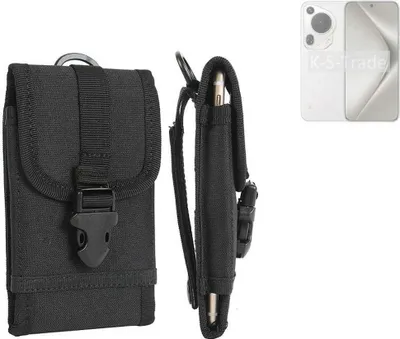 Produktbild von K-S-Trade Holster Handy Hülle kompatibel mit Huawei Pura 70 Pro Holster Handytasche Gürtel Tasche Schutz Hülle Robust Outdoor schwarz
