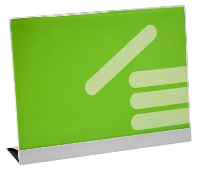 Produktbild von Werbeaufsteller DIN A4 Quer – stabiler Aluminiumfuß Tischaufsteller Speisekartenhalter Zeigis®