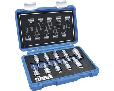 Immagine prodotto di Set di bussole da 1/2", a 6 punte, da 5 a 19 mm, modello L55