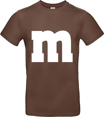 Produktbild von MM Shirt T-Shirt 100% Baumwolle M&M Uni Kostüm Verkleidung M und M Gruppen T-Shirt - Karneval Fasching JGA Festival Farbe wählen: braun Größe wählen: S
