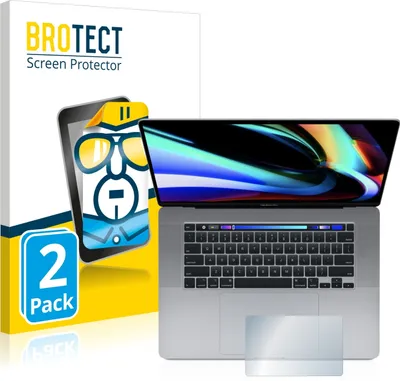 Produktbild von 2x Für Apple MacBook Pro 16" 2019 (Touch Trackpad) Schutzfolie BROTECT Displayschutz Display Schutz Folie Klar Transparent