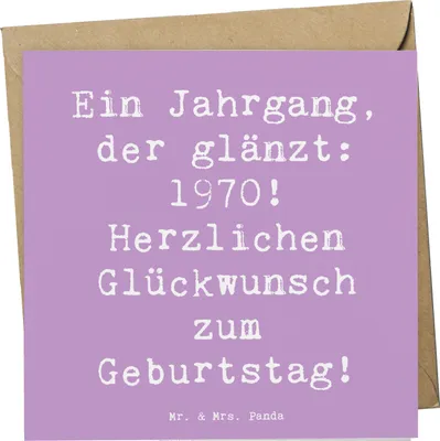 Produktbild von Mr. & Mrs. Panda Glückwunschkarte Spruch 1970 Geburtstag - Lavendeltraum - Geschenk, 50 Jahre feiern, doppelkarte, faltkarte, besonderer, Grußkarte, Happy Birthday, Alter