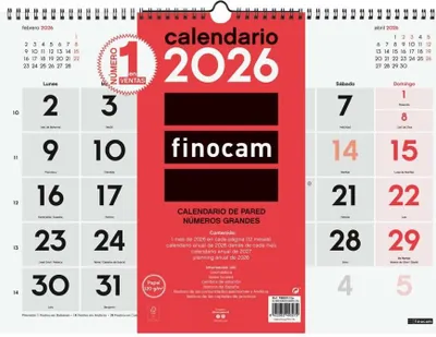 Immagine prodotto di Calendario da parete carta Finocam 43 x 31 cm