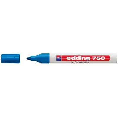 Produktbild von Edding 750, Hellblau, Blau, Weiß, 1 Farben, Rundspitze, Rund, 2 mm