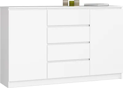 Produktbild von Akord Sideboard 2-Türig 4-Schubladig Weiß 160X40X99 Cm