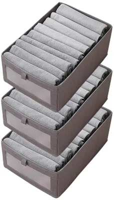 Zdjęcie produktu dla Uniqoos® Składany organizer do szuflad wykonany z przewiewnego poliestru – idealny do przechowywania bielizny, skarpet, szalików i krawatów w szafie i komodzie