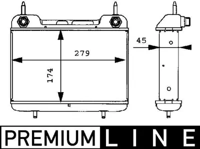 Immagine prodotto di Radiatore dell'olio con alette di raffreddamento saldate 279 mm - 174 mm MAHLE per MERCEDES-BENZ 124 e altri modelli
