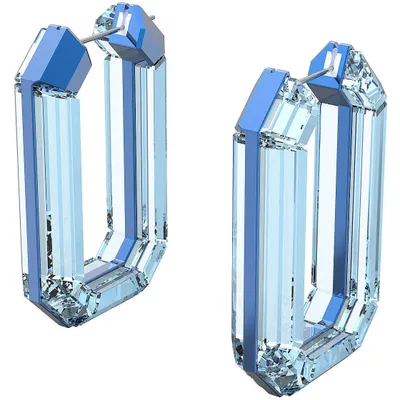 Produktbild von Swarovski Lucent Kreolen Statement Achteckform, Hellblau, 5600788