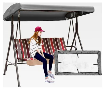Produktbild von Ersatzdach für Hollywoodschaukel, 191 x 120 x 18 cm, wasserdicht, 3-Sitzer, 210D Oxford-Stoff