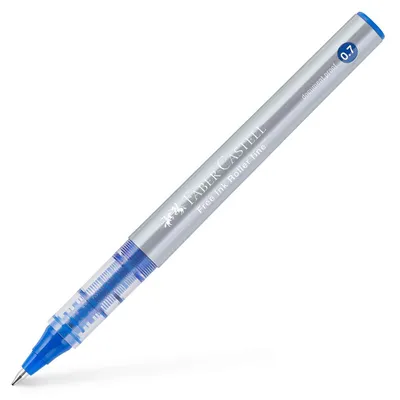 Produktbild von Faber-Castell 348151 – Tintenroller, 0,7 mm, blau. Packung mit 12 Stück.