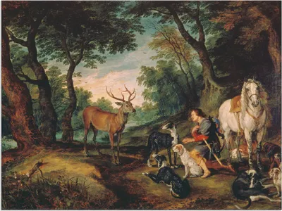 Produktbild von ARTland Wandbild Alu für Innen & Outdoor Der heilige Hubertus. Größe: 120x90 cm