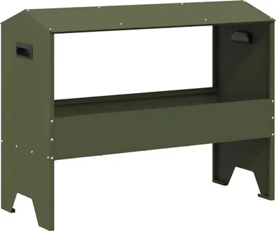 Zdjęcie produktu dla vidaXL Karmidła dla zwierząt gospodarskich Oliwkowa zieleń 79 x 35 x 62 cm
