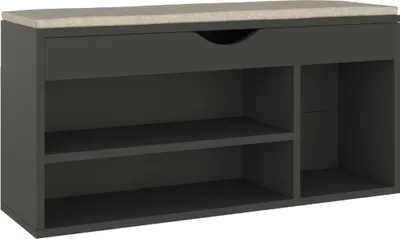 Obrázek produktu pro vidaXL Lavice na boty s polštářem šedá 104x30x49 cm Dřevěný materiál