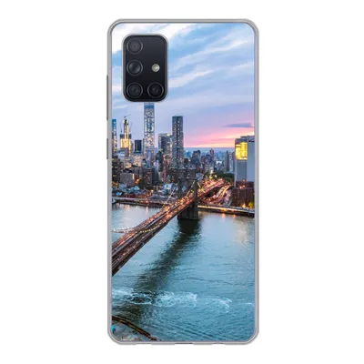 Produktbild von MuchoWow® Handyhülle Schutzhülle Hülle für Samsung Galaxy A51 5G New Yorker Skyline an der Brooklyn Bridge Silikon Softcase Handy Hülle - Abbildung
