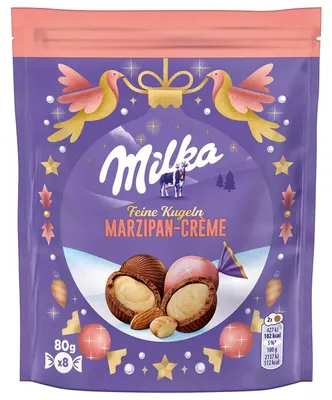 Produktbild von Milka Feine Kugeln Marzipan-Crème 80g