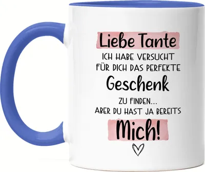 Produktbild von Tante Geschenk Tasse Blau Mit Spruch Tanti Geschenkidee Geburtstag Nichte Neffe Humor
