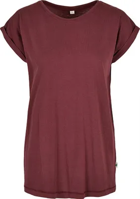 Produktbild von Build Your Brand BY138 | Damen Shirt, Organic Extended Shoulder Tee, 100% Bio-Baumw. - Farbe: Cherry - Größe: S